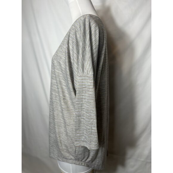 A.N.A Long Sleeve‎ Knit Gray and Gold  NWT Womens Subtle Striped XL top - Picture 3 of 14